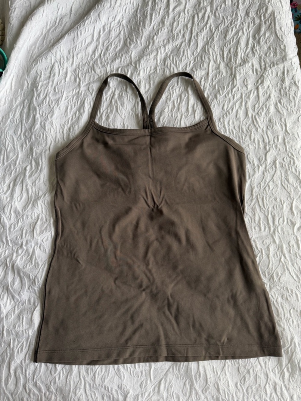 aerie Olive-Brown Slim Strap Tank Top
